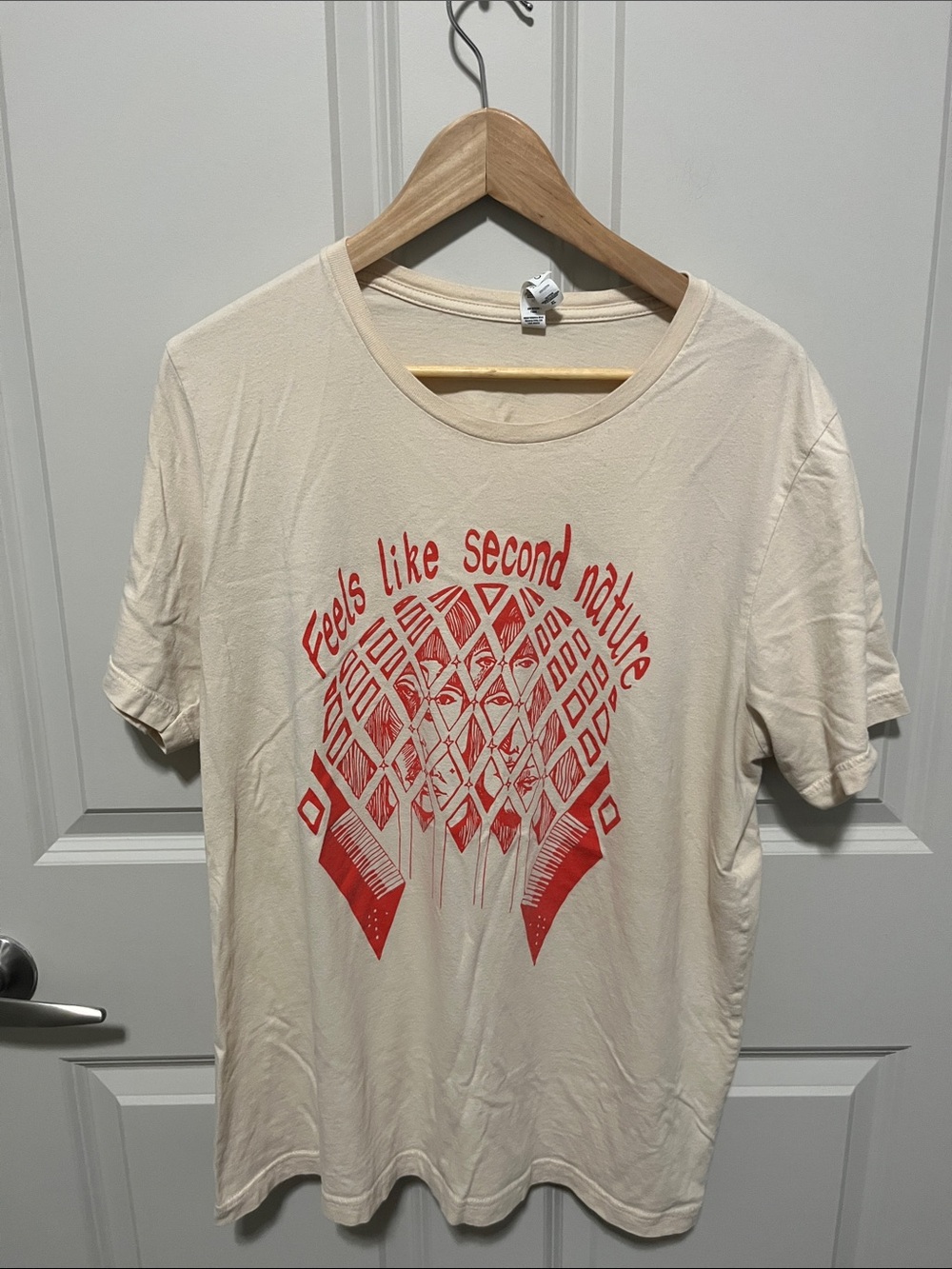 Bella canvas unique abstract custom tee tan and red XL 100% cotton casual tee